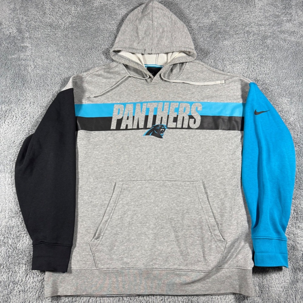 Nike Carolina Panthers Hoodie Mens XL Colorblock NFL Football Color‎ Block